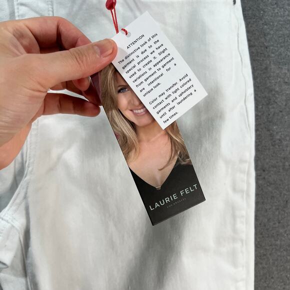 Laurie Felt Regular Daisy Floral Embroidered Ankle Jeans White, Reg 10 - Picture 11 of 14